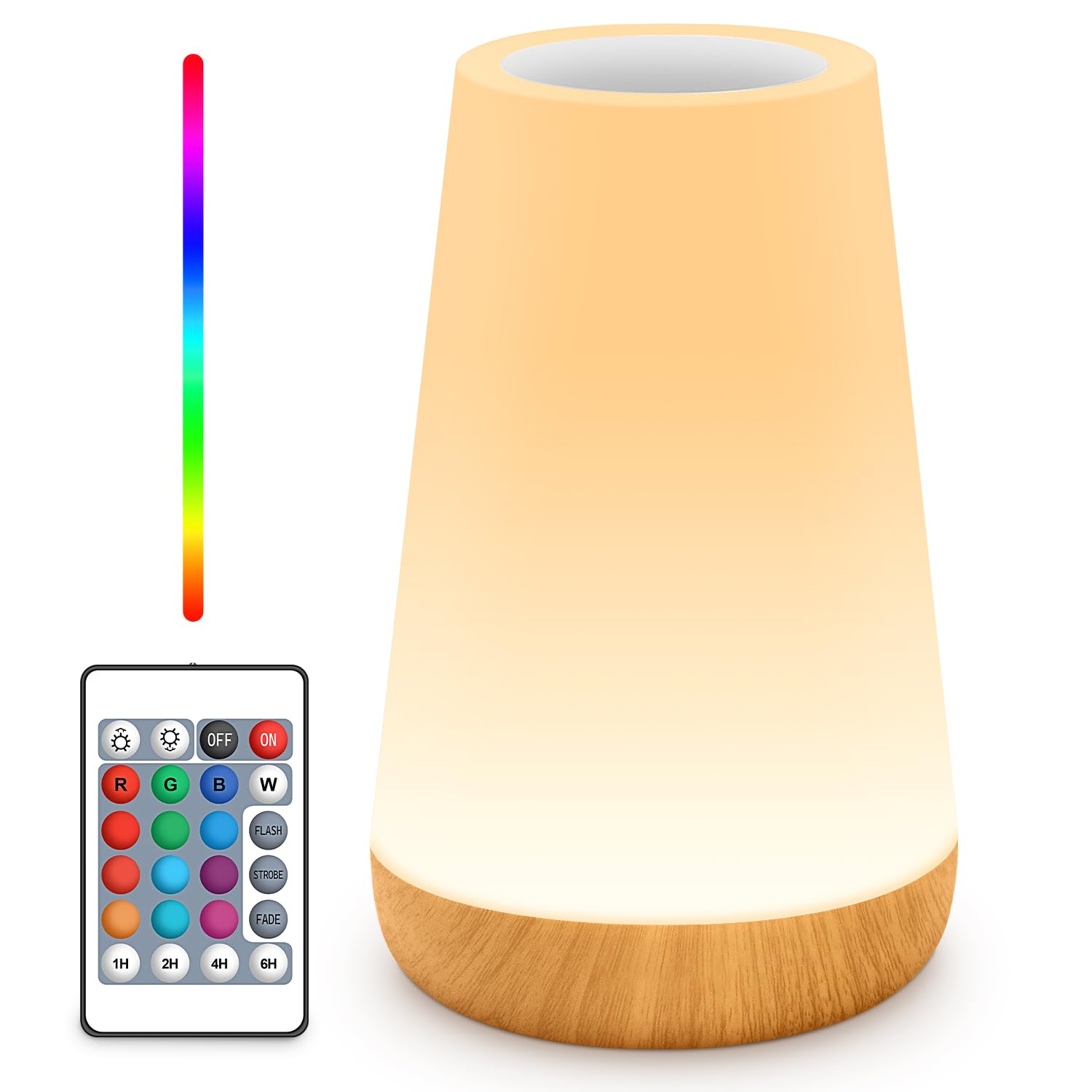 Auxmir Night Light, LED RGB Dimmable Touch Bedside Table Lamp for Bedroom | Remo