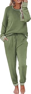 Ekouaer Pajamas Women Long Sleeve Sleepwear Long Pants Soft Loungewear