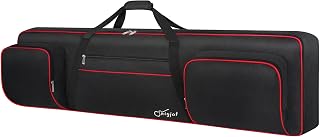 SNIGJAT 88 Key Keyboard Case Soft with Adjustable Padded Shoulder Straps | Padded Piano Case with Handle, Keyboard Gig Bag with 3 Pockets for Sheet Stand, Pedals, Cables (Size: 53.5"x13.8"x6.8")
