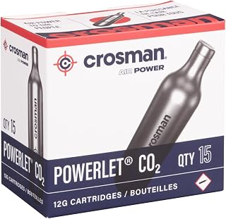 Crosman 15-Count CO2 Cartridges for Air Rifles and Air Pistols | Snug Neck Seal Prevents Gas Leaks - Strong Metal Walls Handle Heavy Use - Smooth Even Pressure For Every Shot