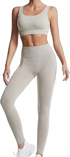 2 Pieces Workout Sets for Women Leggings with Padded Sports Bras