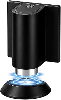 DS168MB-3 Magnetic Door Stops Indoor Adjustable Security Bottom No Drilling Heavy Duty Floor Door Stopper with Screws and Adhesive Matte Black Easy to Use