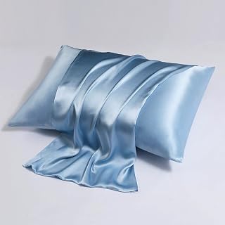 Satin Pillowcase Light Blue Queen Size Pack of 1