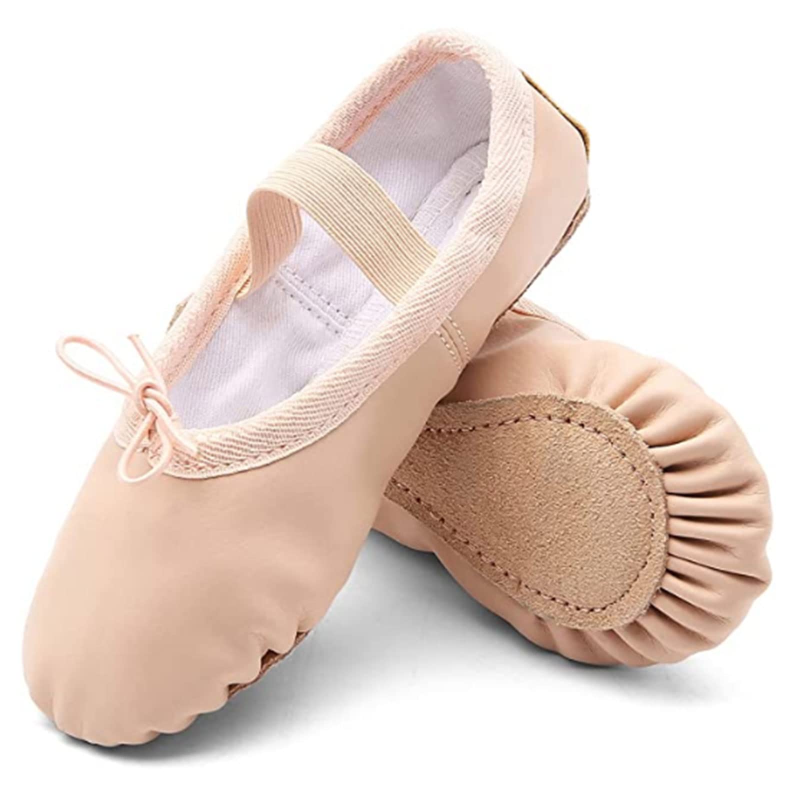 TETSUO Girls Ballet Shoes, Indoor Gymnastic Ballerina Dance Flats Slippers for K