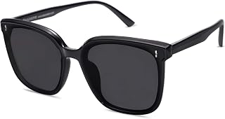 SOJOS SJ2157 Unisex Sunglasses Mirrored Retro Vintage Large Square Black Cool Classic Rectangular UV400 Protection Unisex Glasses