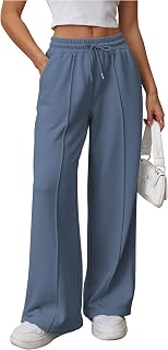 ATHMILE Womens Wide Leg Sweatpants High Waisted Baggy Teen Girl Pants