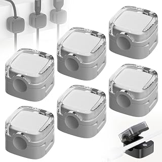 Magnetic Cord Organizer, 2024 Easy Secure Adhesive Cable Management Magnetic Cable Clips, Upgrade Cable Smooth Adjustable Cord Holder Adhesive Wire Holder Keeper Organizer Multipack (White)