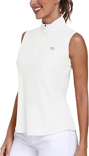 AIRIKE Ladies Golf Polo Shirt Sleeveless Summer Sports Athletic Work Wear Fashion Quick Dry Tank Tops for Women