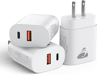 [3 Pack] USB C Charger Block Fast Charging Multiport Wall Charger, Dual Port PD Power Adapter Fast Type C Charging Block Cube Compatible with iPhone 16/15/14/13/12/11/Pro, XS/XR/X/8/7, Samsung, More