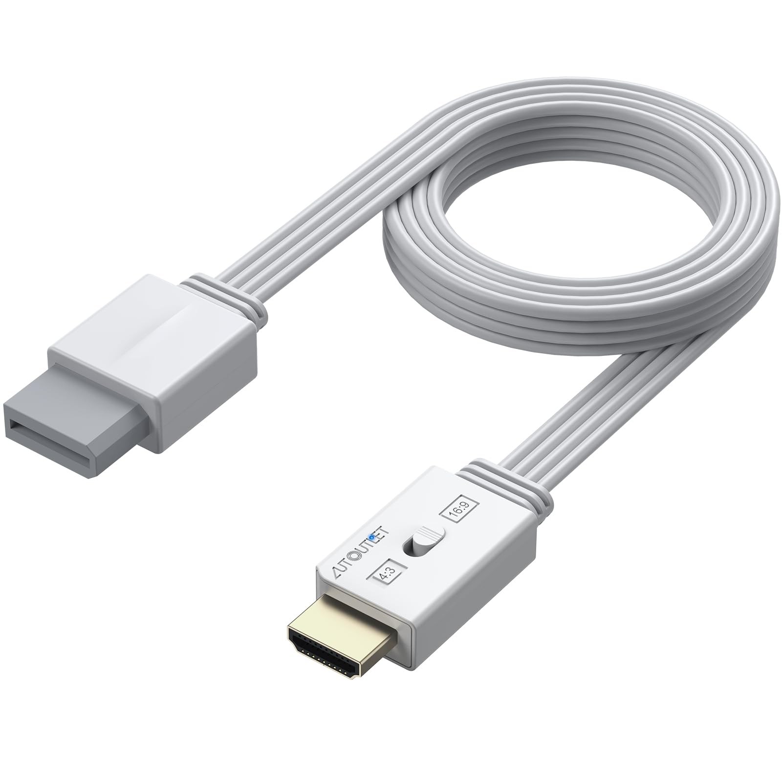 AUTOUTELET Wii to HDMI Converter with 4:3/16:9 Aspect Ratio Switch