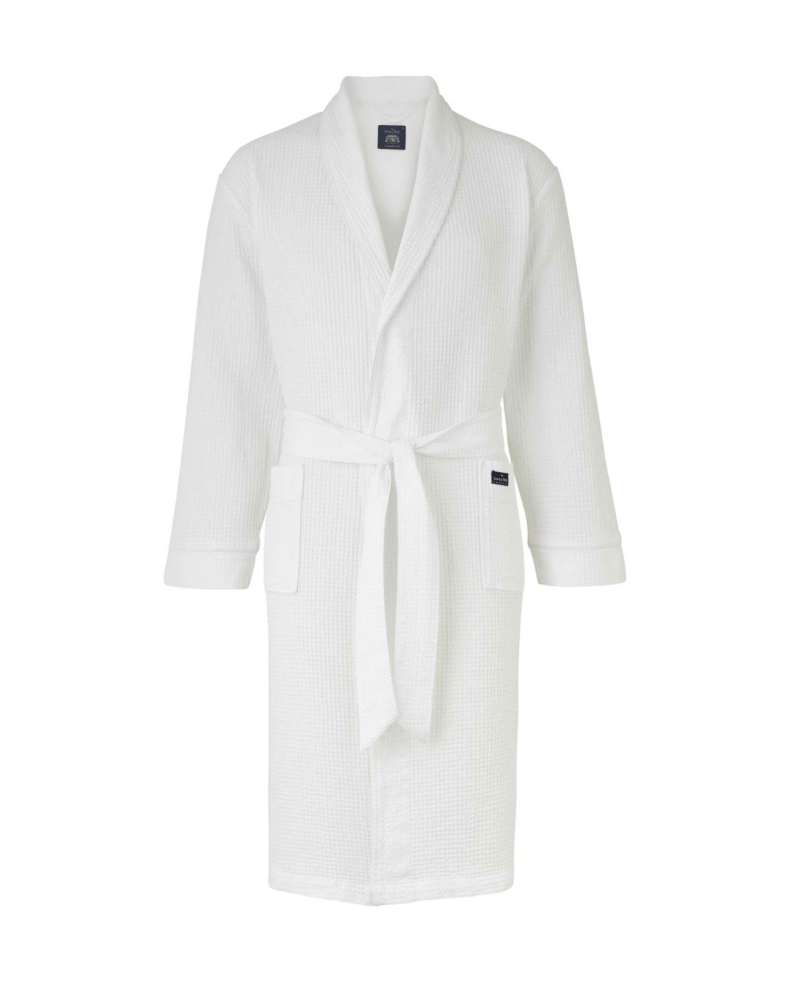 Men's Lightweight Soft 100% Cotton Waffle Dressing Gown