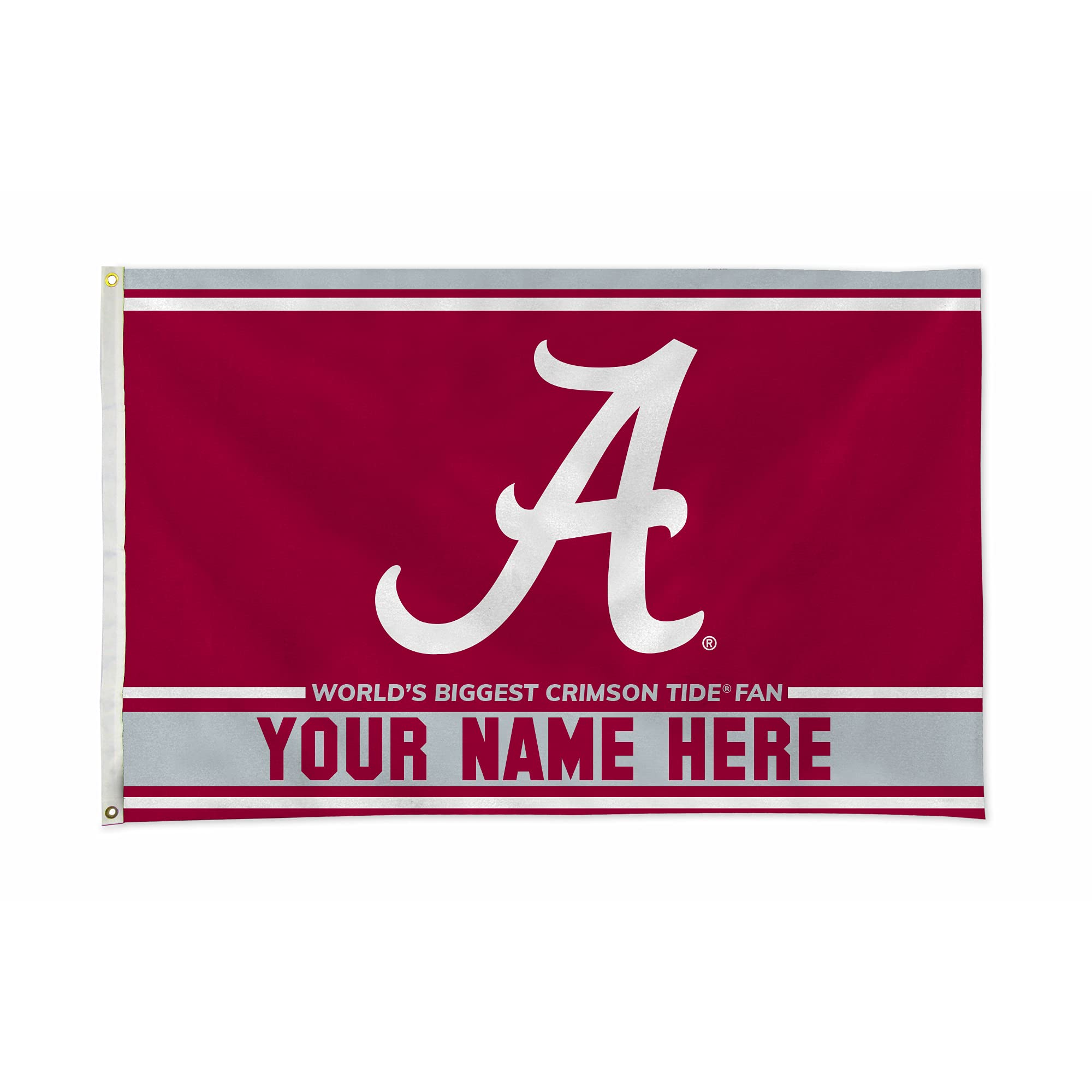 Rico Industries NCAA Alabama Crimson Tide Standard Personalized - Custom 3' x 5'