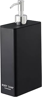 Yamazaki 4257 Two-Way Dispenser, Square, Slim, Body Soap, Black, Approx. W 2.2 x D 4.3 x H 9.3 inches (5.5 x 11 x 23.5 cm), Tower Pump Dispenser Bottle