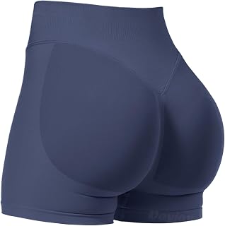 VOYJOY Women Workout Impact Shorts 4.5" Scrunch Butt Lifting Gym Shorts Seamless Booty Biker Shorts