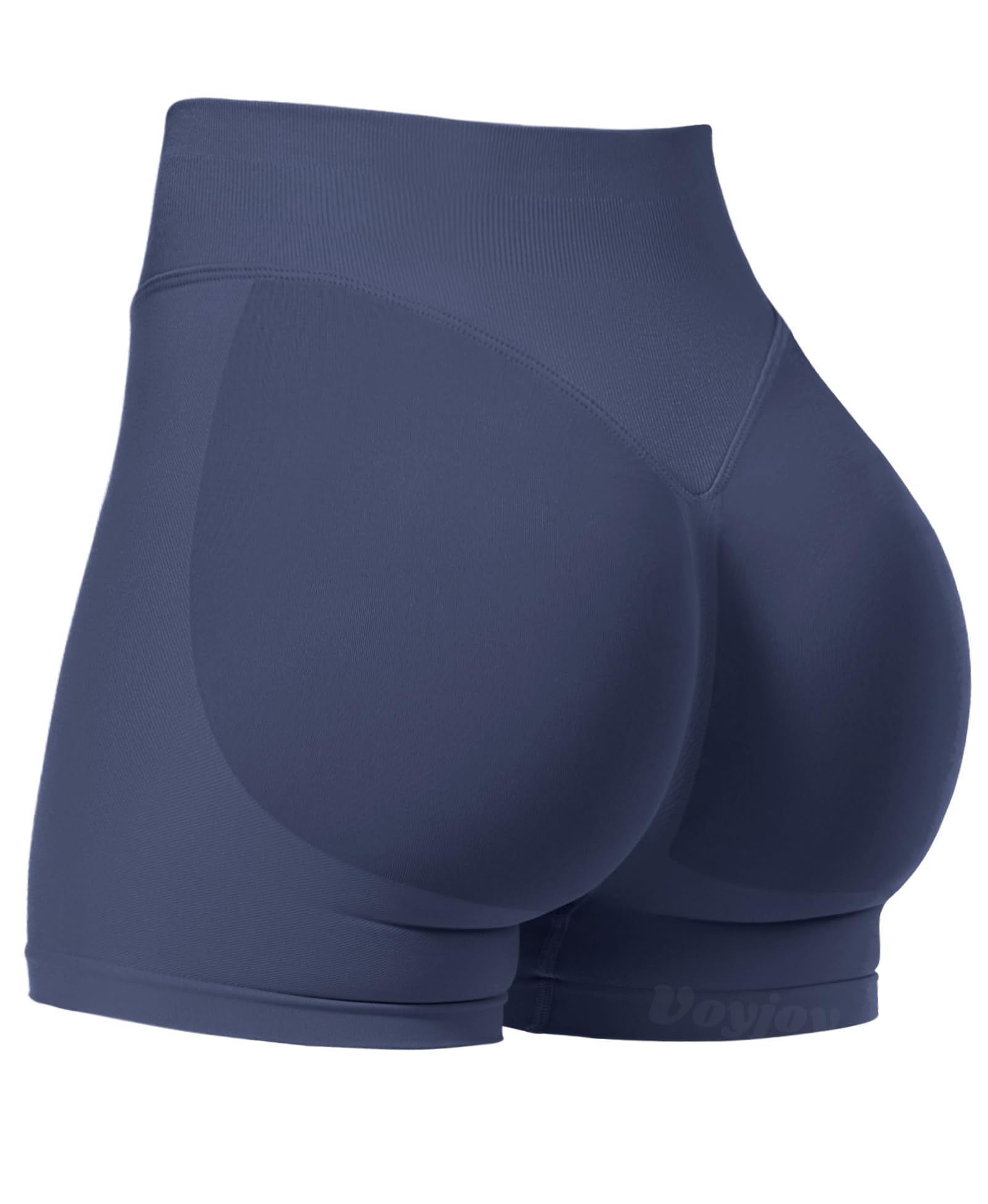 VOYJOY Women Workout Impact Shorts 4.5" Scrunch Butt Lifting Gym Shorts Seamless