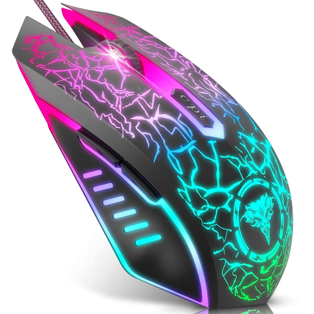 BENGOO Gaming Mouse Wired with RGB Backlit, Ergonomic PC Computer Mice | 4 Adjus