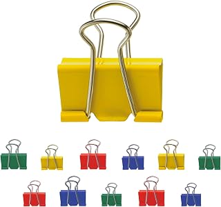 Westcott E-10700 00 Foldback Clips 19/25/32 mm, Multicoloured 19 mm / 25 mm / 32 mm Colourful red, Green, Yellow, Blue.