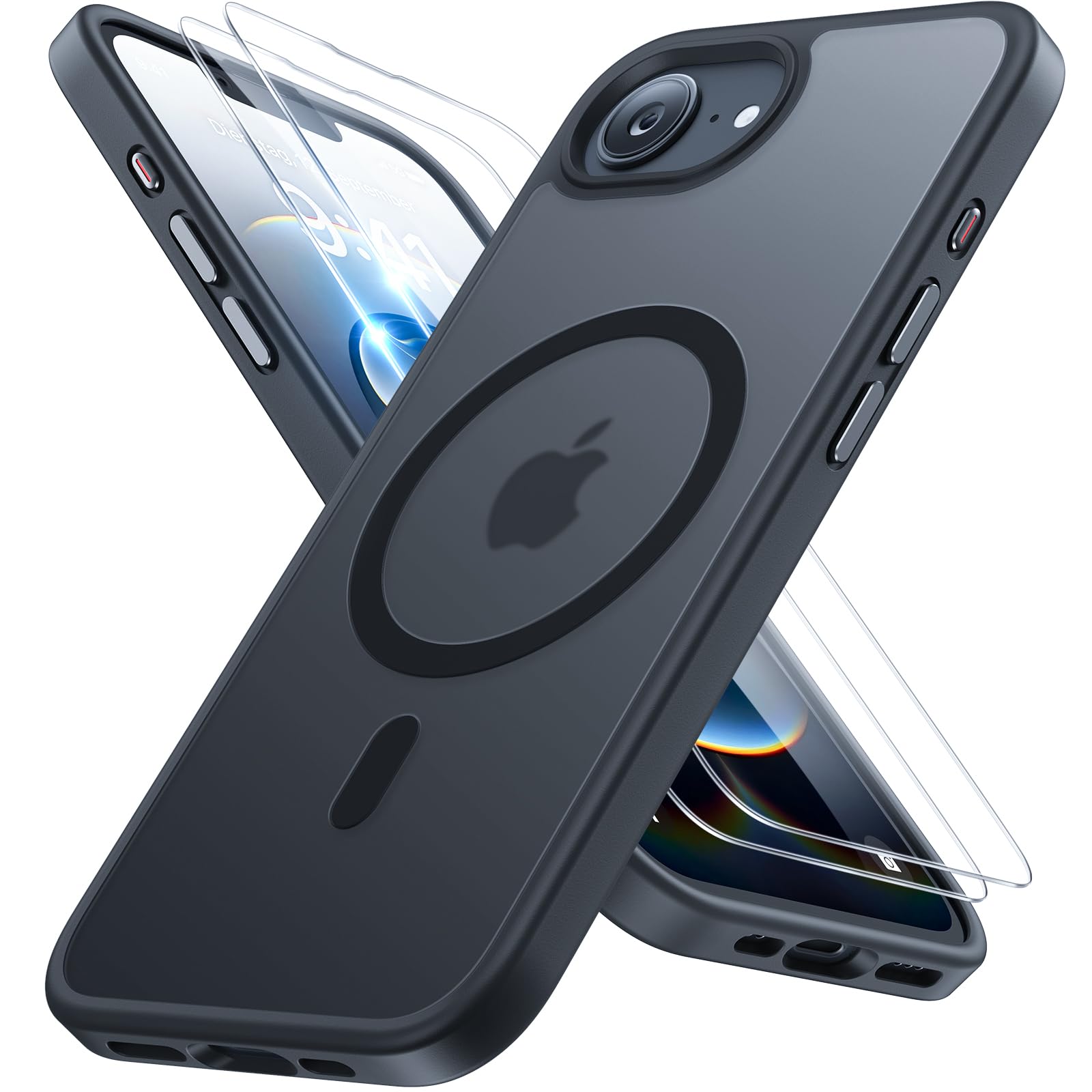 Miracase Case for iPhone 17e / 16e with Magsafe, 2 9H+ Tempered Glass