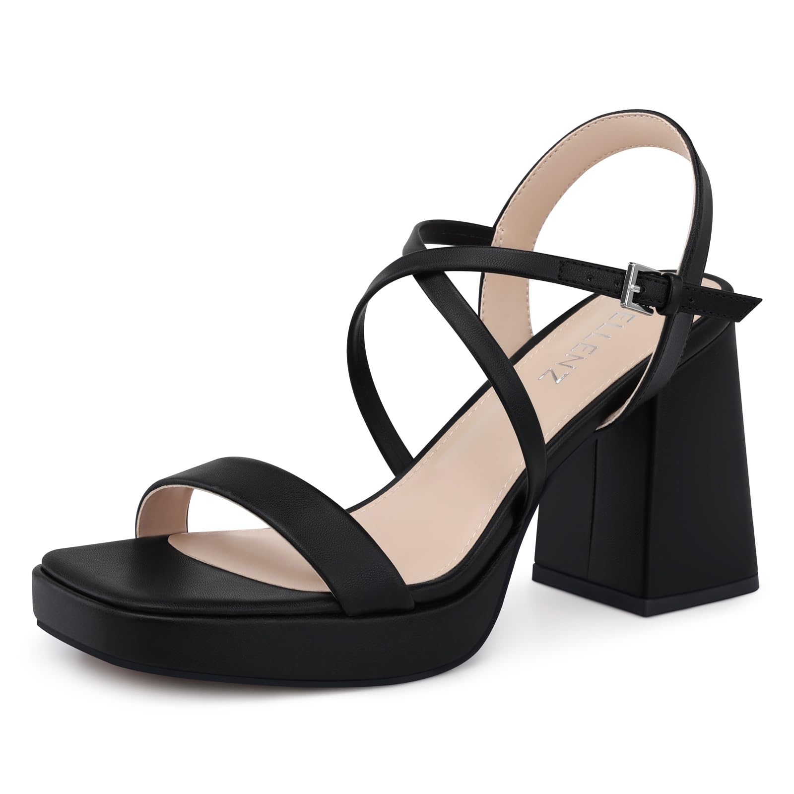CELLENZ Women Chunky High Heels: Sexy Dancing Platform Heel - Black Block Heels 