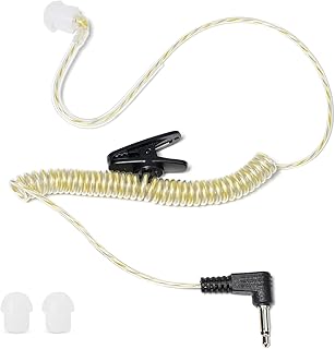 UAYESOK 3.5mm Listen Only Earpiece for Radio Speaker Mic | Balanced Armature Driver, Law Enforcement Surveillance Headset, Covert & Compact, All Day Use, Clear Audio