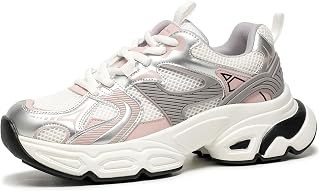 BEAU TODAY Womens Chunky Sneakers Platform Fashion Sneakers for Women Non-Slip Breathable Women's Dad Shoes Comfortable Lace-up Wide Width Tennis Shoes