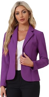 Allegra K Women's Work Office Blazer Stretch Lapel Collar Long Sleeve Jacket Suit Blazer