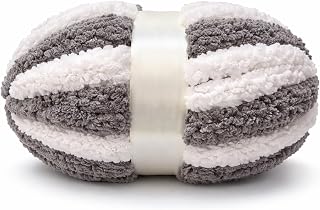 Bulky Chenille Yarn Super Soft, Thick Chunky Knitting Yarn for Hand Knitting 0.55LB