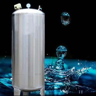 Water Pressure Tank, Stainless Steel Well Pump, 16-80 Gallon Capacity, 1" Inlet/Outlet, Pressurized Water Storage System for Home & Garden Use