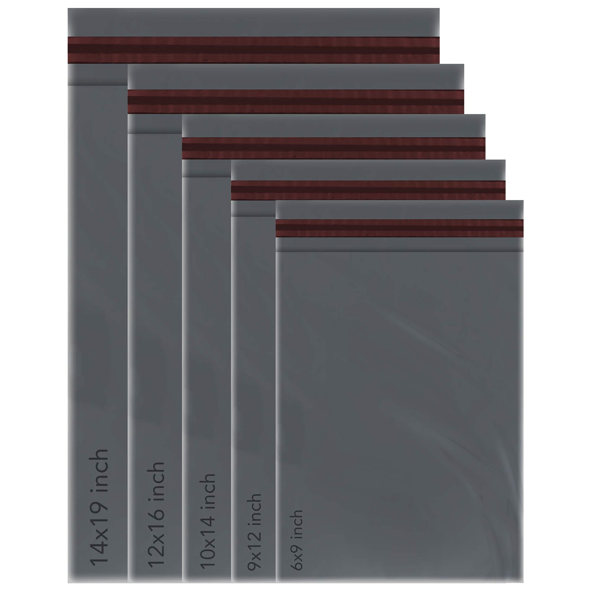 50 Mixed Grey Mailing Poly Postal Self Seal Bags 5 Sizes 10 from Each iSOUL Smal