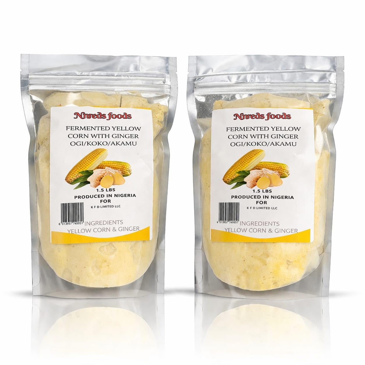 Nireds Foods Fresh Yellow Corn Pap with Ginger (Ogi/Akamu) – Fermented Corn Porr
