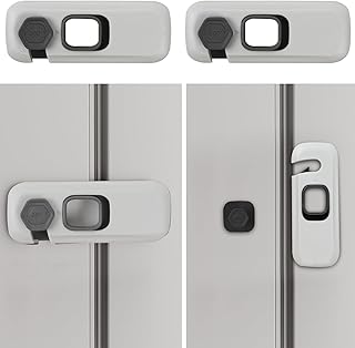 2Pack Child Proof Refrigerator Lock,Fridge Locks for Kids with Sticky Adhesive Pads,Baby Safety Locks for Fridges, Cabinets, Drawers, Double Doors and More (2 Pack)