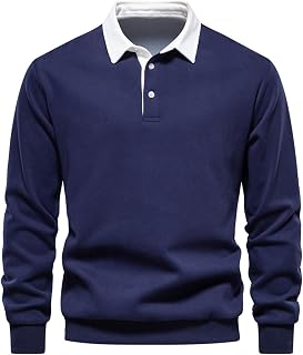 MakingDa Mens Sweatshirts Polo Collar Long Sleeve Pullover