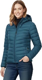 33,000ft Women's Lightweight Quilted Jacket with Pockets Lined Warm Hooded Outdoor Leisure Hiking Jacket