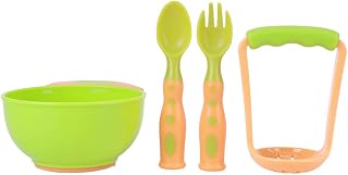 Baby Food Masher Bowl, Soft Non-Slip Design, Fruit Vegetable Grinder, 2 Pack PP TPE Material for Infants Newborns Homemade Puree Weaning Tool