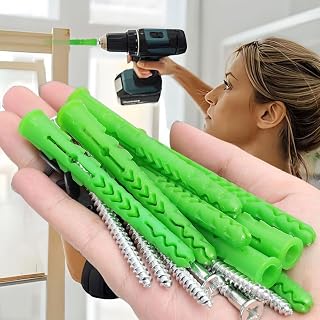 10 Pcs Stainless Steel Self Tapping Screws with Plastic Anchors Covers for Drywall Furniture Repair