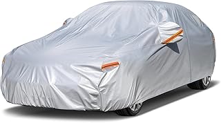 Kayme 6 Layers Car Cover Waterproof Breathable, Outdoor Full Cover Rain Sun UV Dust All Weather Protection, Universal Fit Jaguar XF, BMW 6 7 Series, S-class, Audi A7 A8, S90 Etc. (490 To 530cm) 3XXL