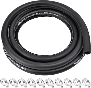 5/8 Inch ID Fuel Line Hose - 10FT Fuel Line with 10PCS Hose Clamps,300PSI High-Pressure Fuel Line for Automotive Fuel Systems Engines (5/8" ID-10Ft)