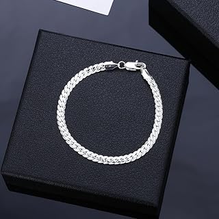 Cuban Wrist Chain for Men Women 925 Silver Cuban Link Bracelet Hip Hop Fashion Jewelry
