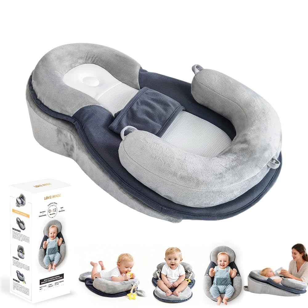 Baby Feeding Pillow, Anti Overflow Breast Feeding Pillow, Tummy Time Mat | Detac