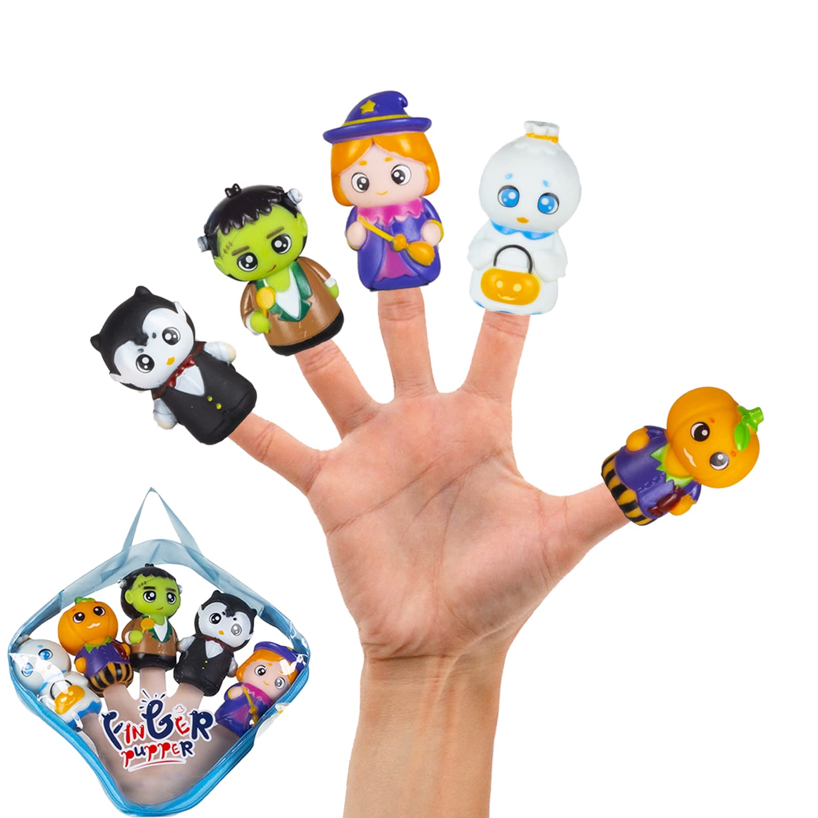 Finger Puppets for Kids, Tiny Hands Toys - Halloween & Party Favors for Age 3-6 