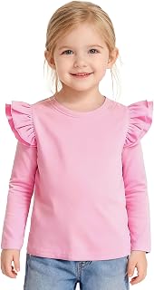 Toddler Baby Girls Solid Color Ruffle T Shirt