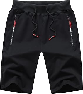 Tansozer Mens Gym Shorts Summer Running Shorts with Zip Pockets