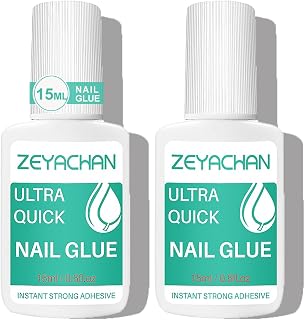 Professional Strong False Nail Glue 30 ml with Brush, for Acrylic Nails and Artificial Repair, Super Fast
