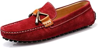 Flat Leather Moccasins Breathable Casual Shoes Men's Casual Soft Leather Moccasins Lightweight and Comfortable Driving Shoes