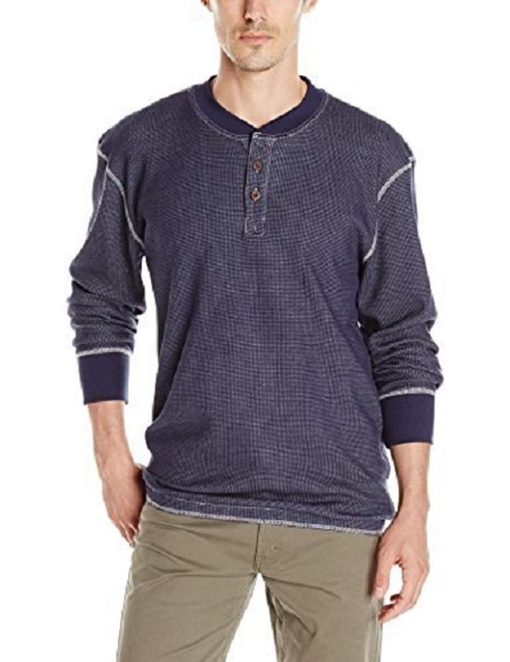 Wrangler Authentics Men's Long Sleeve Henley Waffle Henley Shirt (Pack of 1)