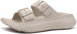 KuaiLu Sandales de récupération pour femme avec soutien confortable de la voûte plantaire, coussin épais réglable pour réduire le stress sur les pieds, les articulations et le dos après l'exercice
