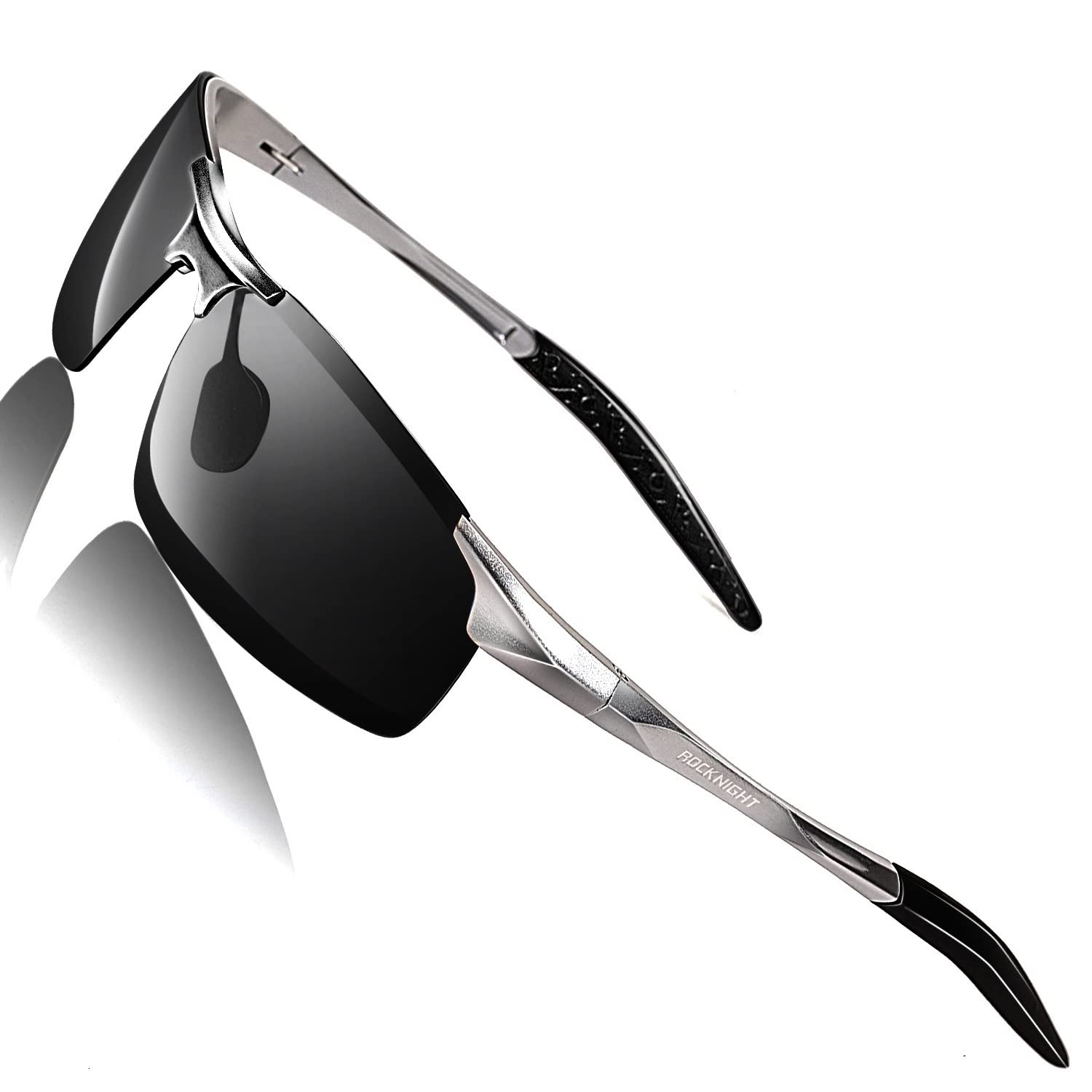 ROCKNIGHT Driving Polarized Sunglasses for Men Golf Outdoor Use Al-Mg Frame