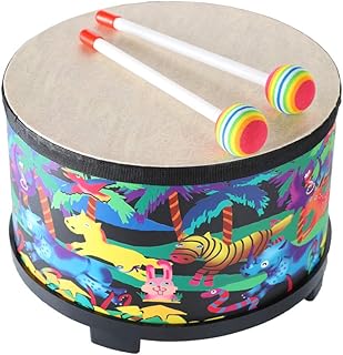 Musfunny Bongos for Kids Drum 10 Inch: Baby Drum with 2 Mallets | Bongo Drums for Kids Montessori Interactive Sensory Toy - Toddler Drum for Kids New Year Christmas Halloween Birthday Gift