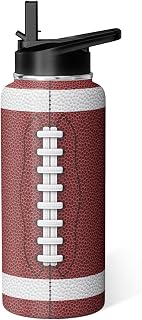 Football Water Bottle 32oz Insulated Sports Water Bottles Football Gifts for Men Women Gift For Coach Lovers Fan Players Stuff Accessories for Boys Girls