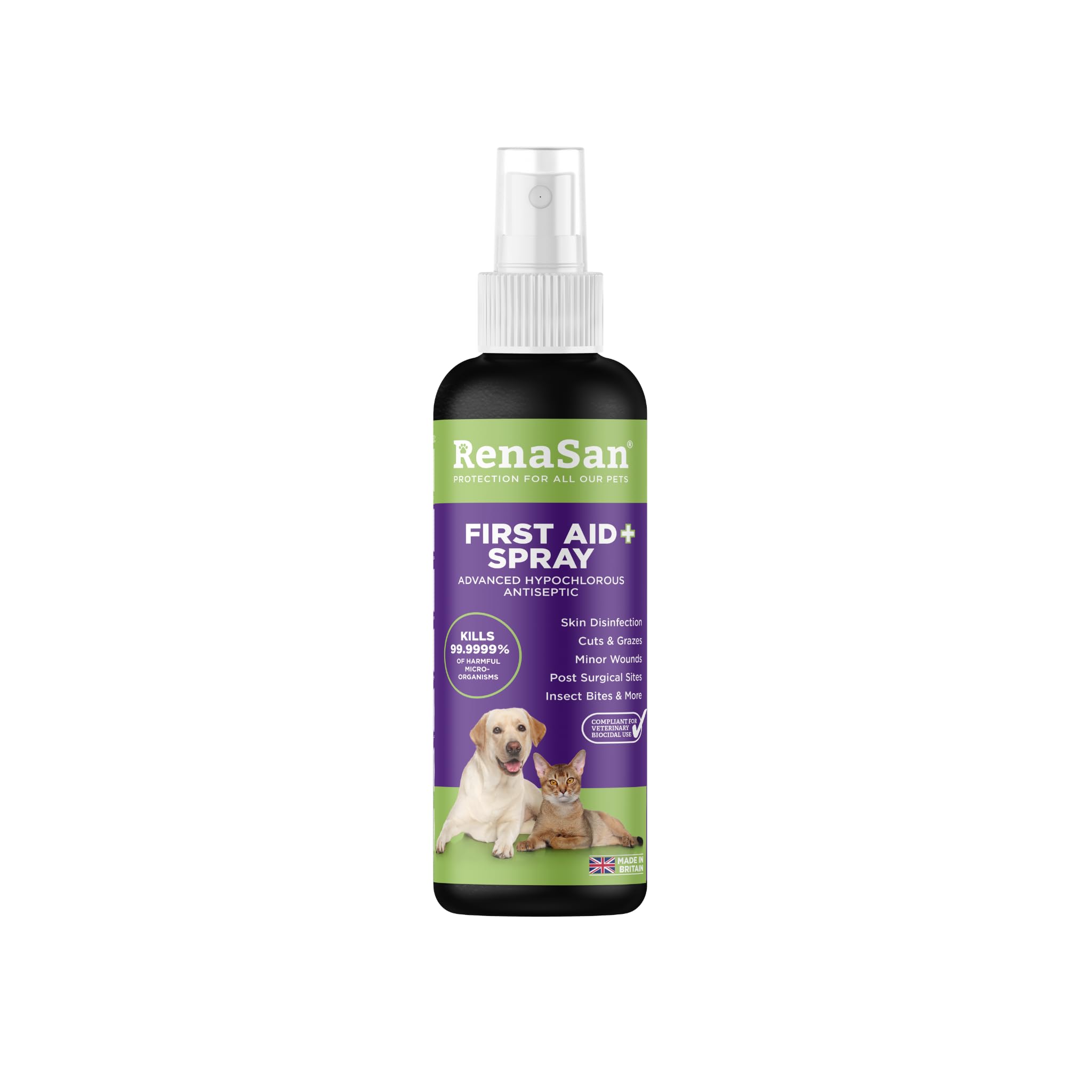 RenaSan Animal First Aid Spray (100ml) – Wound Disinfection, Kills Bacteria & St